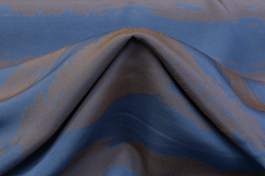 Italian Acetate Viscose Crepe - Blue / Copper