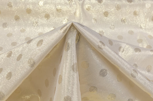 Polka Dot Italian Silk Lamé - Champagne Gold