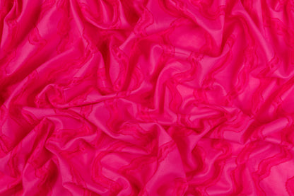 Italian Cotton Viscose Fil Coupé - Magenta