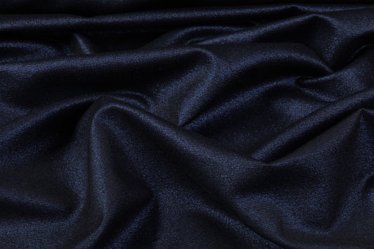 Metallic Brocade - Navy / Black