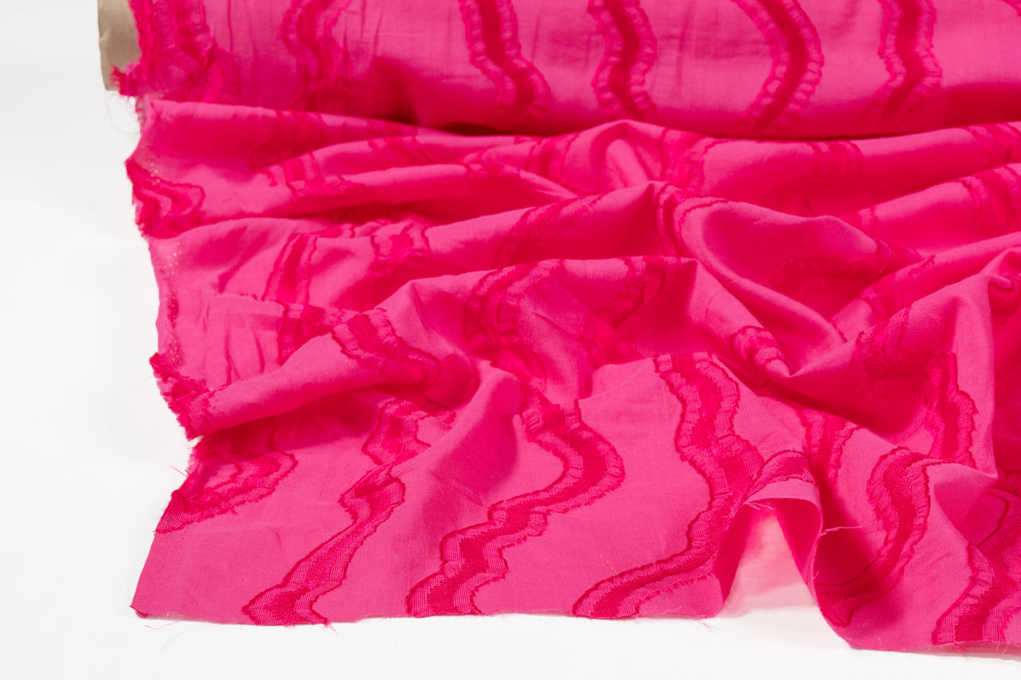 Italian Cotton Viscose Fil Coupé - Magenta