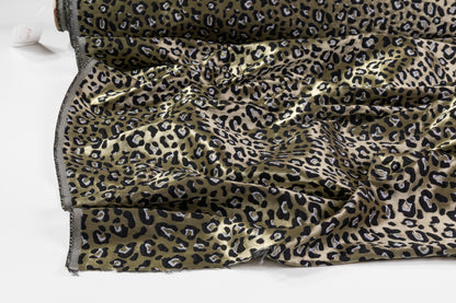 Cheetah Design Metallic Brocade - Gold / Black / White