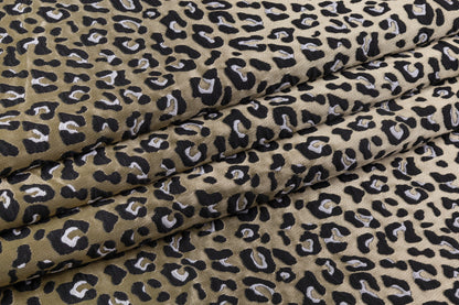 Cheetah Design Metallic Brocade - Gold / Black / White