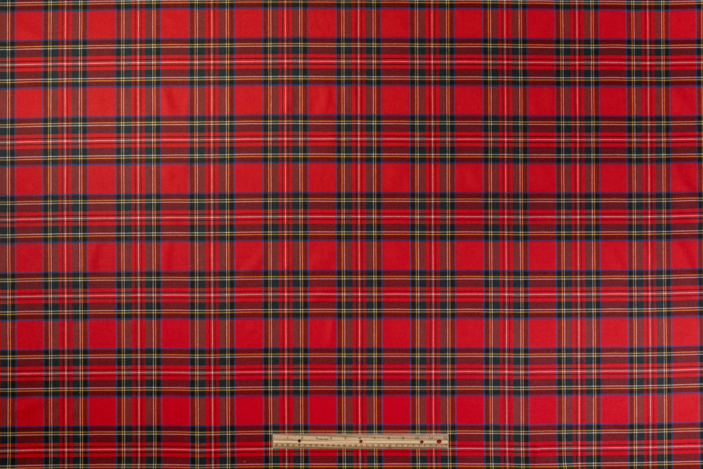 Tartan Italian Poly Wool Suiting - Red