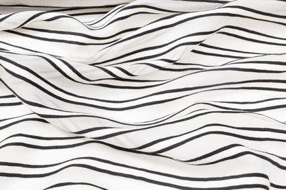 Striped Silk Burnout - Black / white