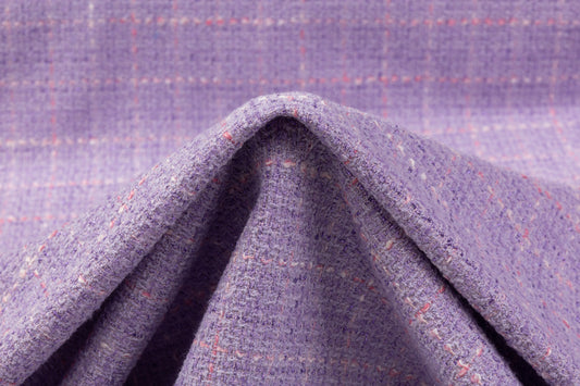 Metallic Cotton Blend Tweed - Lavender