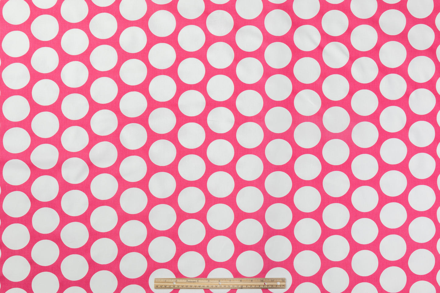 Polka Dot Cotton Canvas - Pink / White