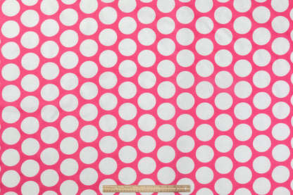 Polka Dot Cotton Canvas - Pink / White