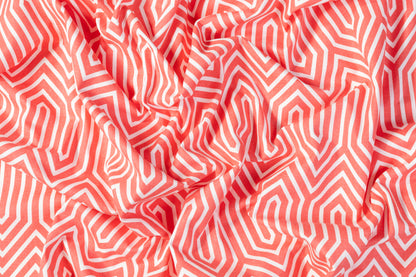 Printed Cotton Canvas - Coral / White