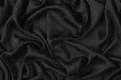 Floral Italian Viscose Jacquard - Black