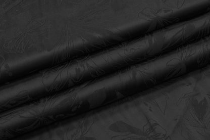 Floral Italian Viscose Jacquard - Black