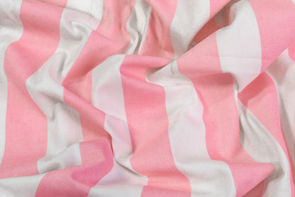 Striped Cotton Canvas - Pink / White