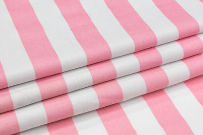 Striped Cotton Canvas - Pink / White