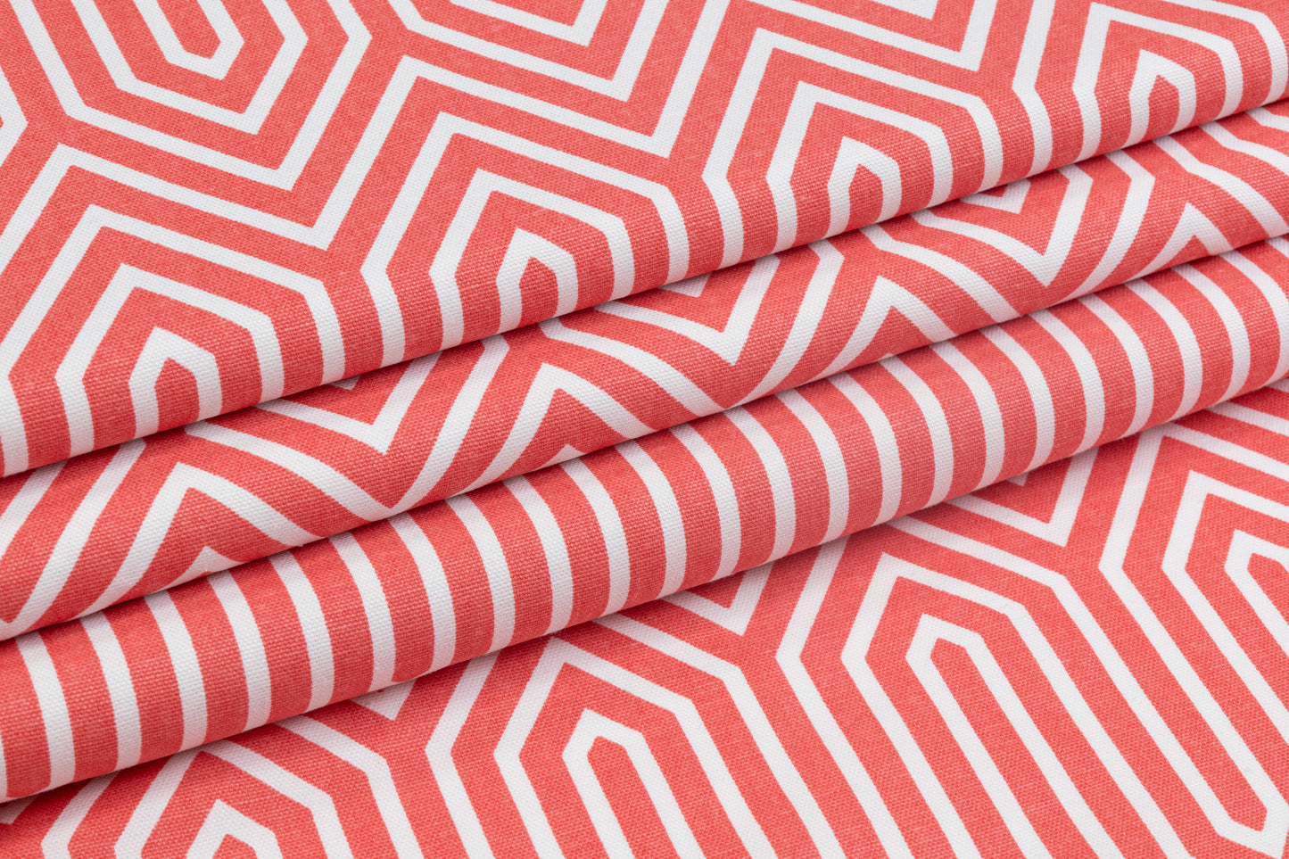 Printed Cotton Canvas - Coral / White