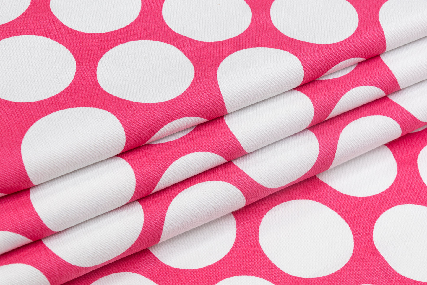 Polka Dot Cotton Canvas - Pink / White