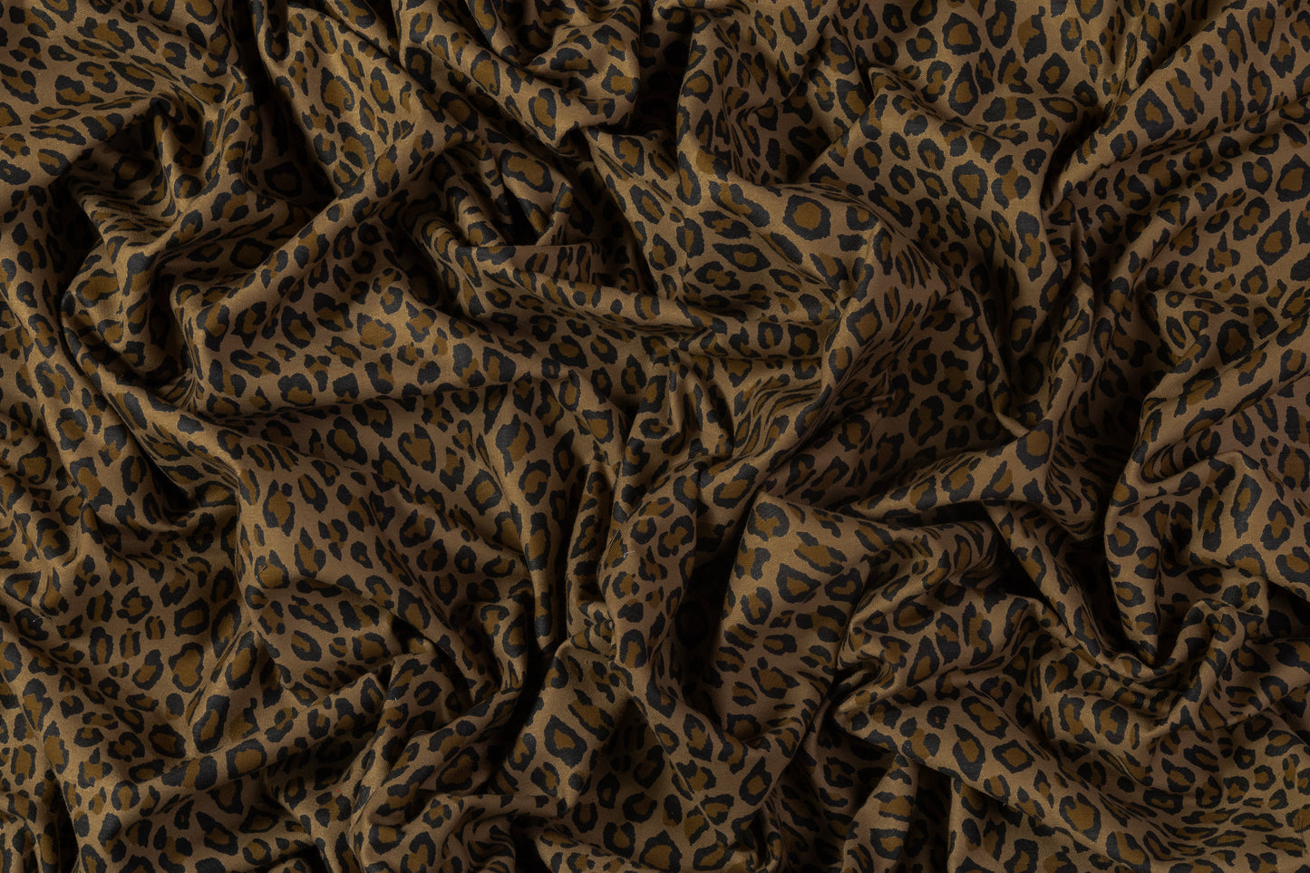 Cheetah Print Cotton Denim - Brown / Black