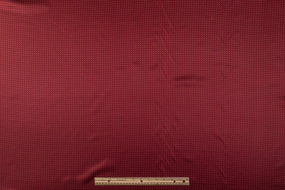 Dotted Silk Twill - Burgundy / Beige