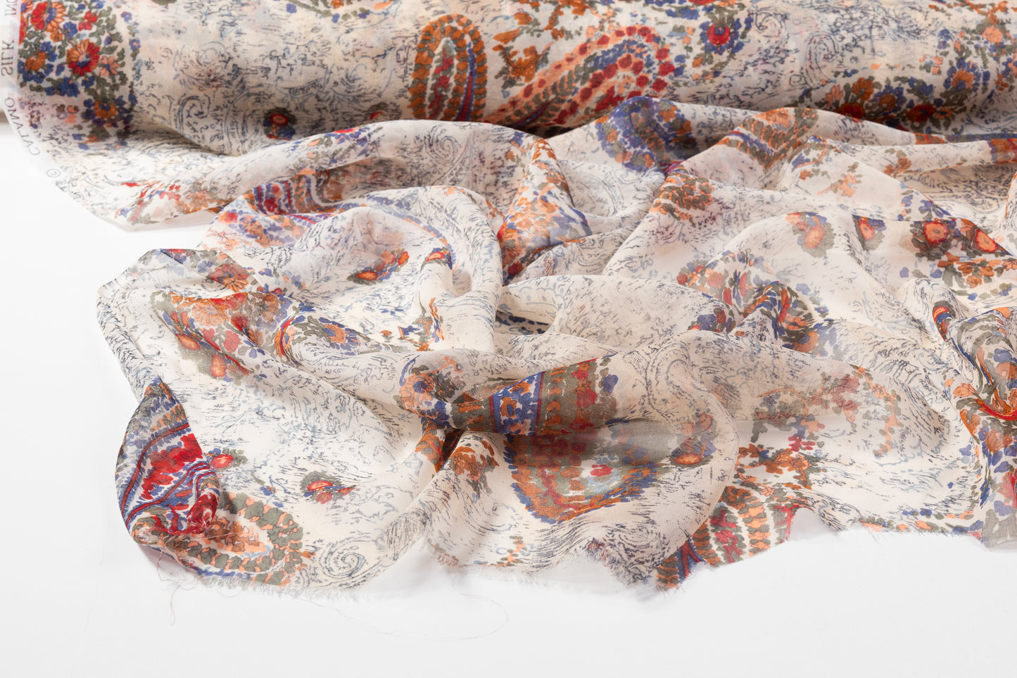 Abstract Paisley Silk Georgette - Multicolor