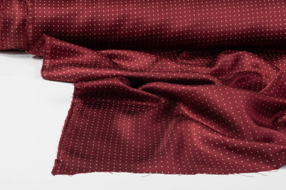 Dotted Silk Twill - Burgundy / Beige