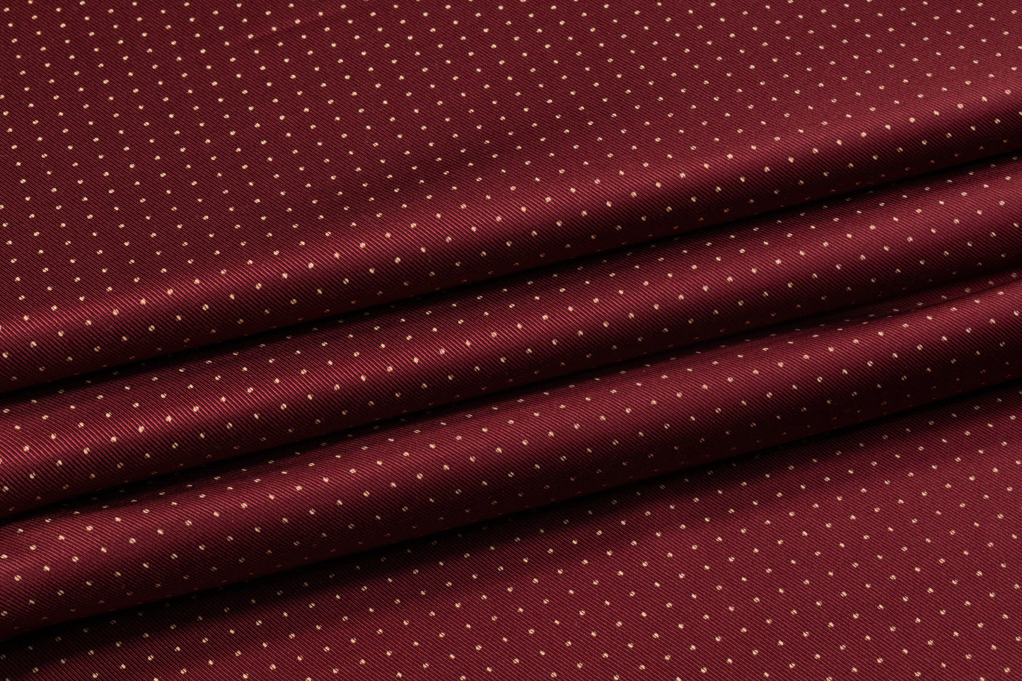 Dotted Silk Twill - Burgundy / Beige