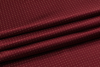 Dotted Silk Twill - Burgundy / Beige