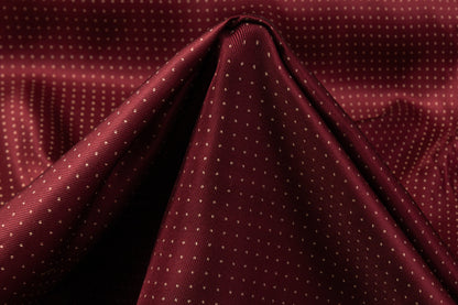 Dotted Silk Twill - Burgundy / Beige