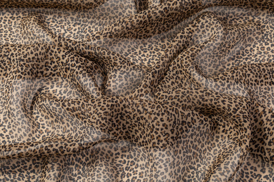 Leopard Print Silk Chiffon - Brown