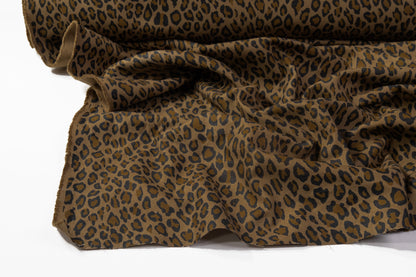 Cheetah Print Cotton Denim - Brown / Black