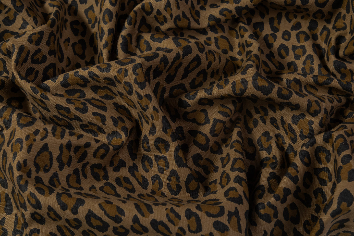 Cheetah Print Cotton Denim - Brown / Black