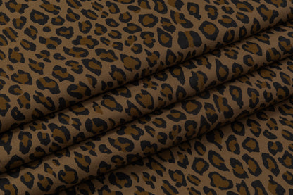 Cheetah Print Cotton Denim - Brown / Black