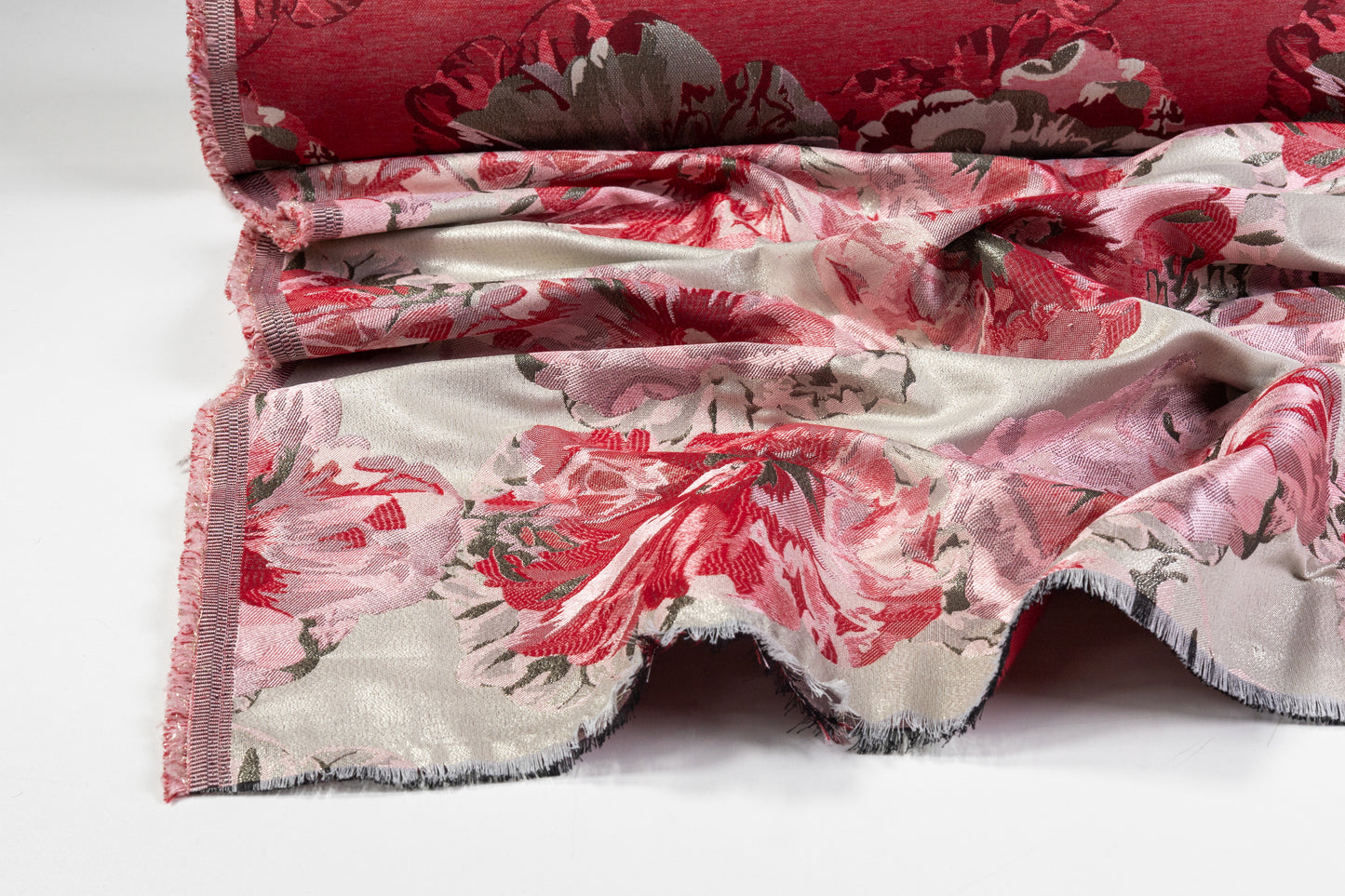 Floral Metallic Brocade - Pink