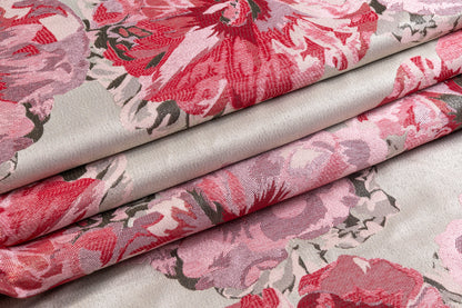 Floral Metallic Brocade - Pink