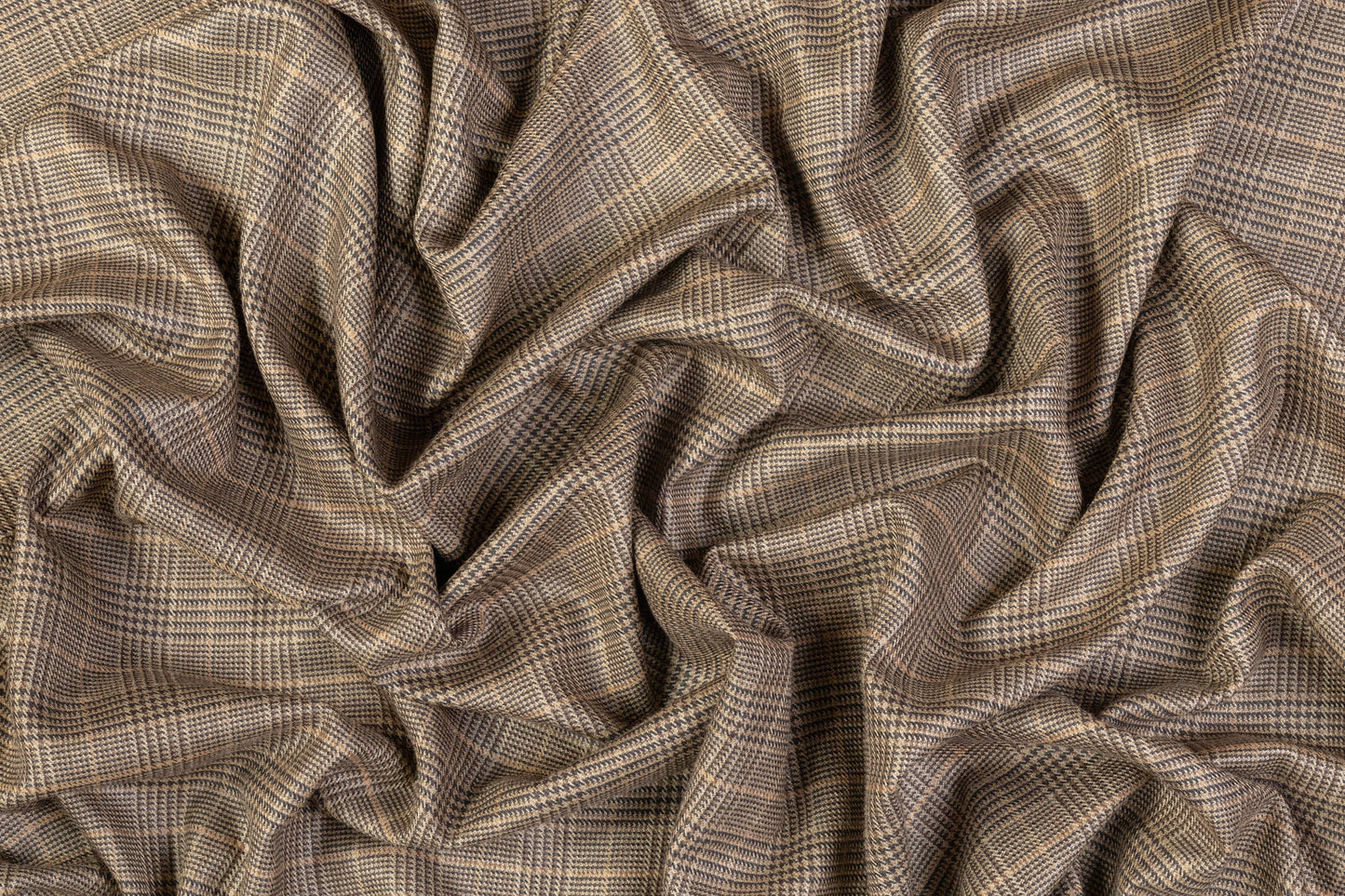 Glen Check Italian Wool Suiting - Brown