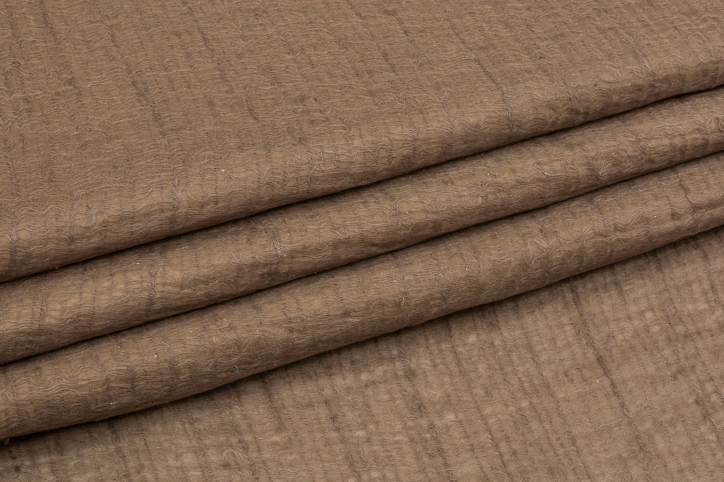 Crinkled Wool Viscose Gauze - Brown