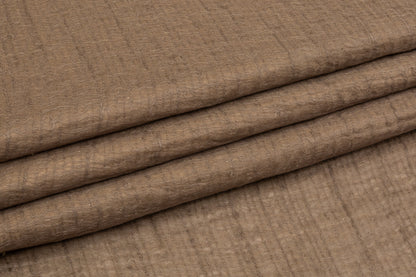 Crinkled Wool Viscose Gauze - Brown