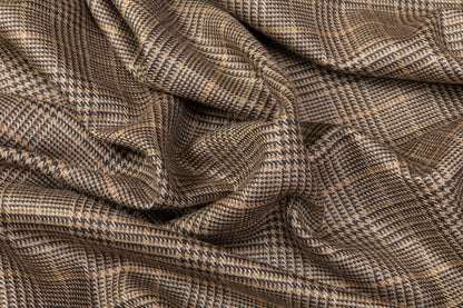 Glen Check Italian Wool Suiting - Brown