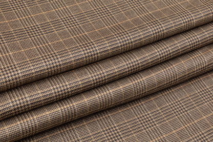 Glen Check Italian Wool Suiting - Brown