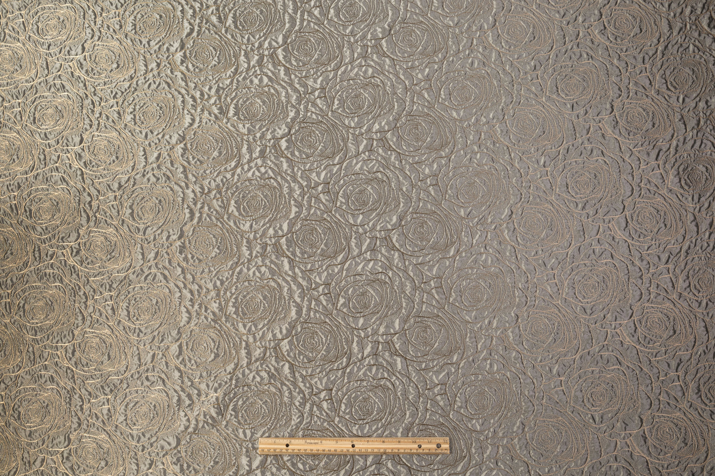 Floral Crushed Metallic Brocade - Gray