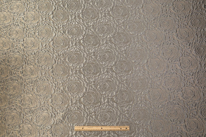 Floral Crushed Metallic Brocade - Gray