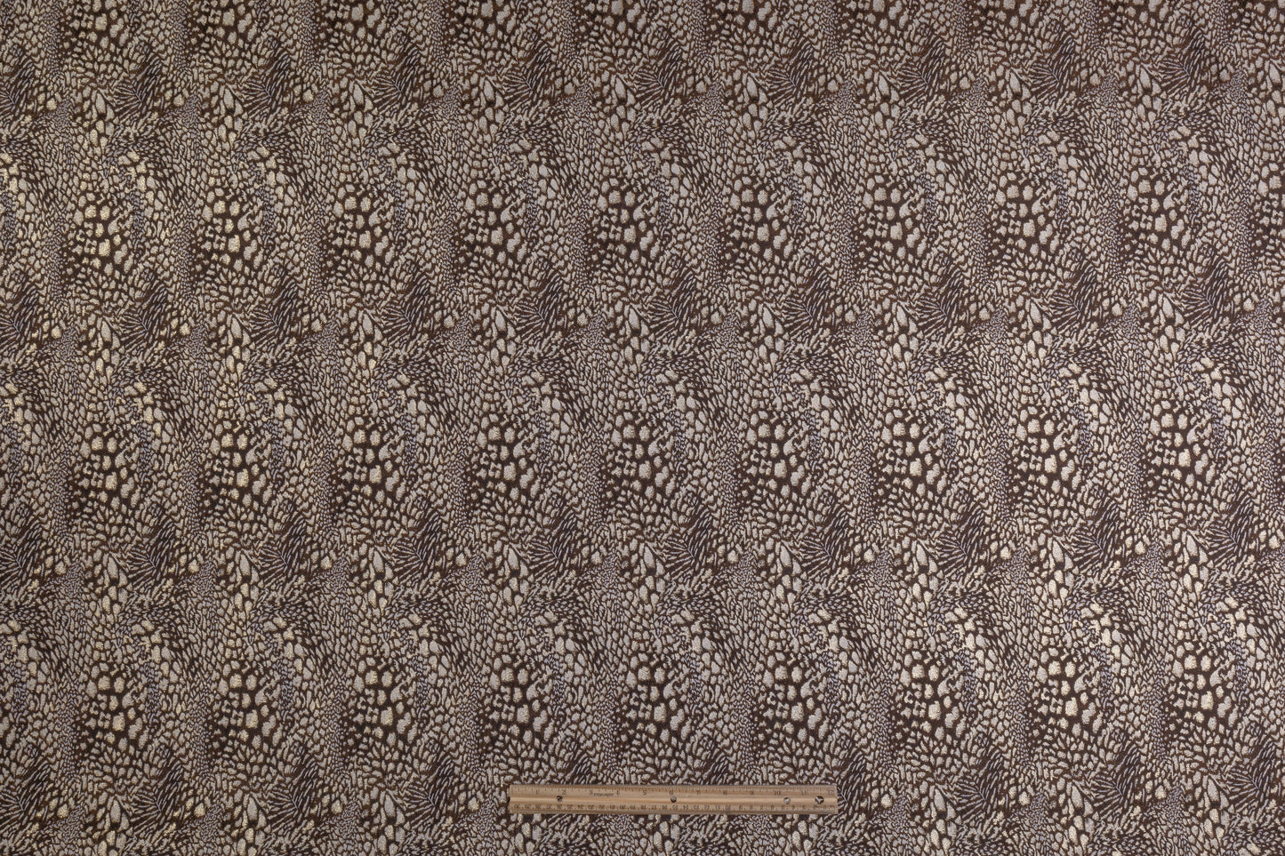 Snake Skin Design Metallic Brocade - Brown / Gold / Taupe