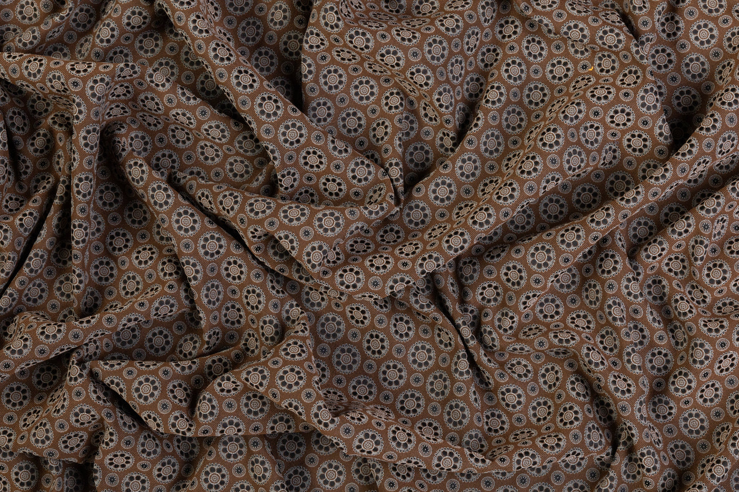 Geometric Stretch Brocade - Brown