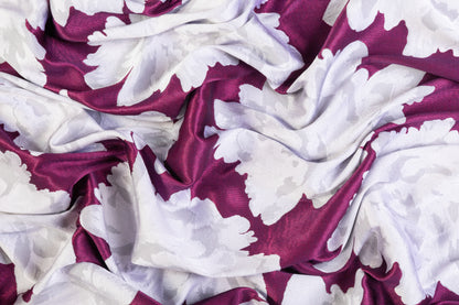 Double Faced Floral Brocade - Purple / Gray