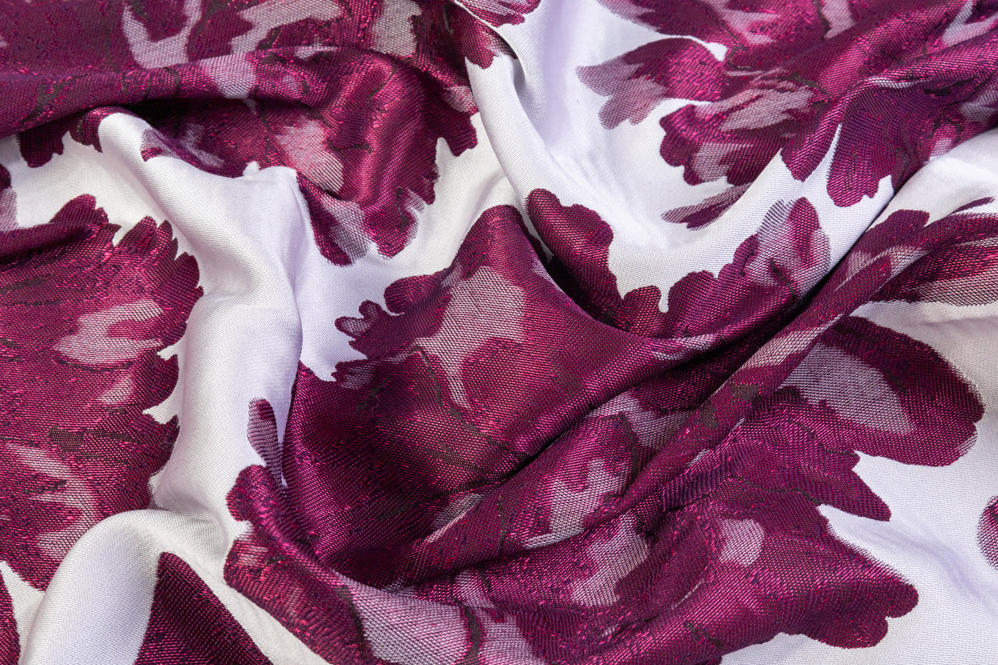 Double Faced Floral Brocade - Purple / Gray