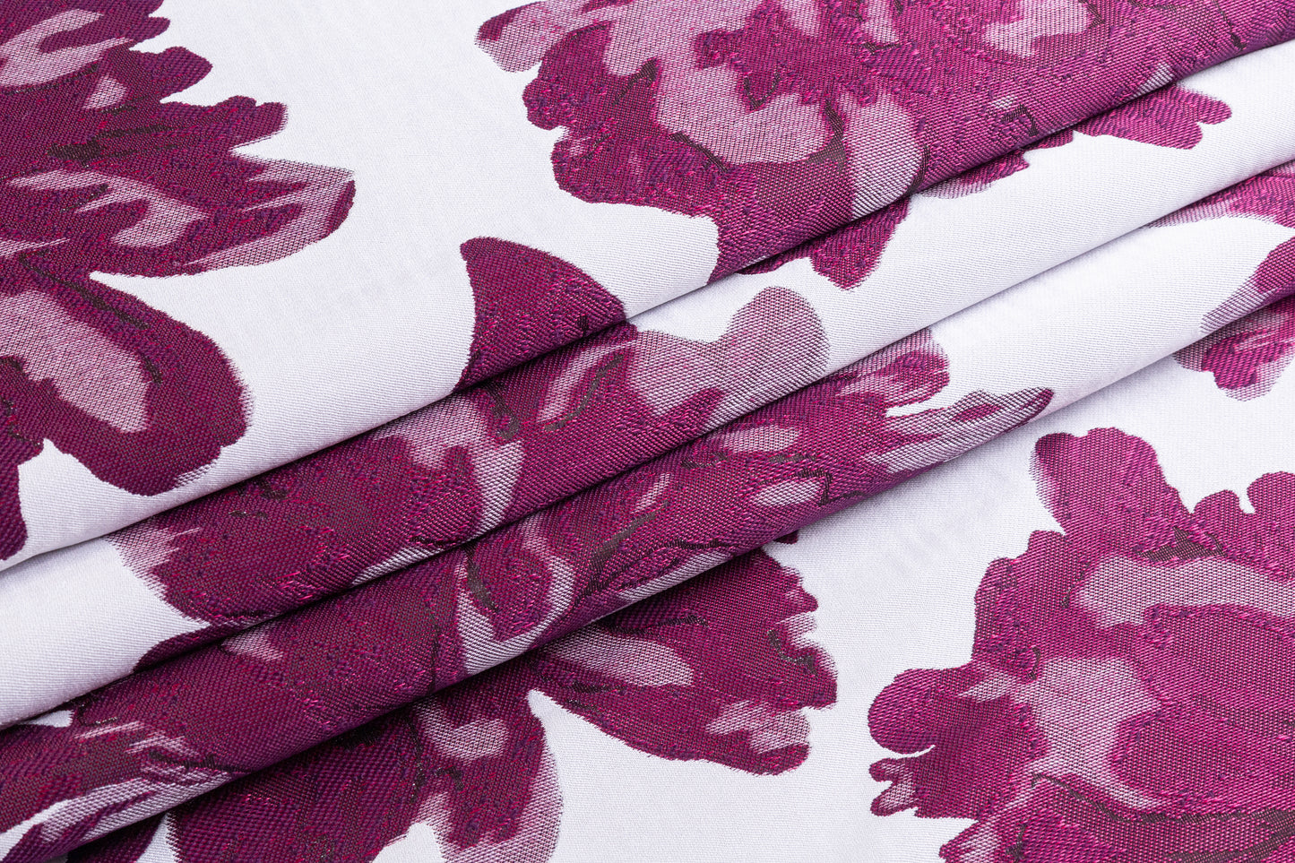 Double Faced Floral Brocade - Purple / Gray