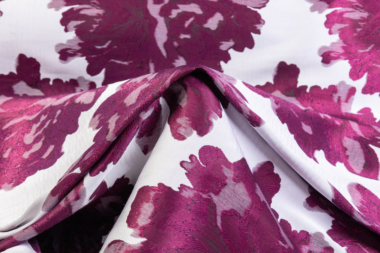 Double Faced Floral Brocade - Purple / Gray