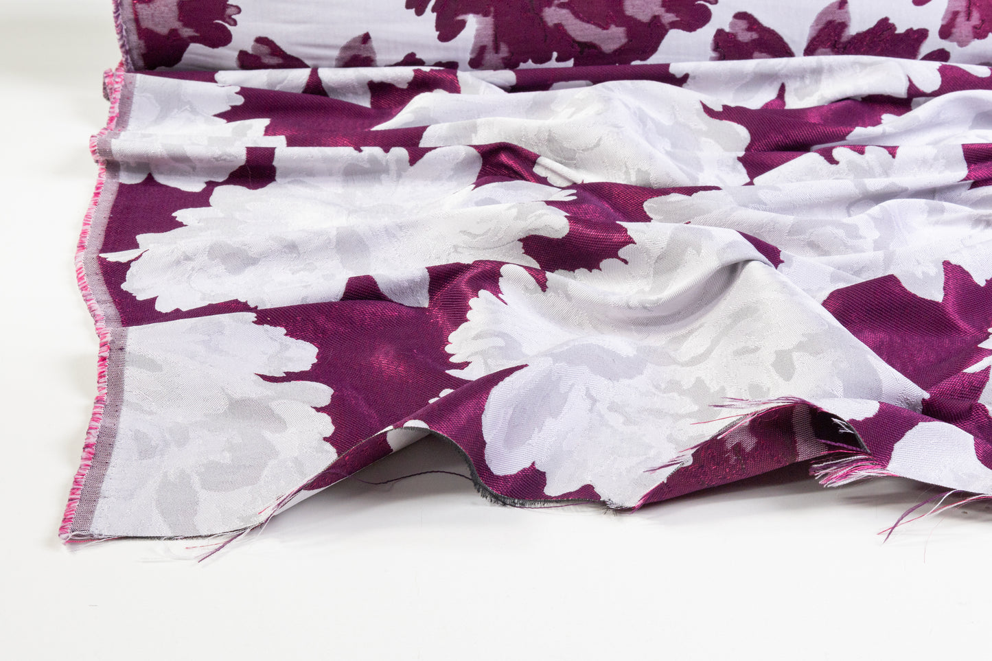 Double Faced Floral Brocade - Purple / Gray