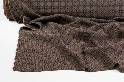 Geometric Stretch Brocade - Brown