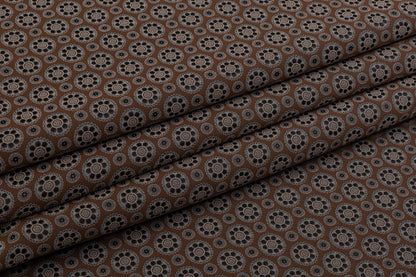 Geometric Stretch Brocade - Brown