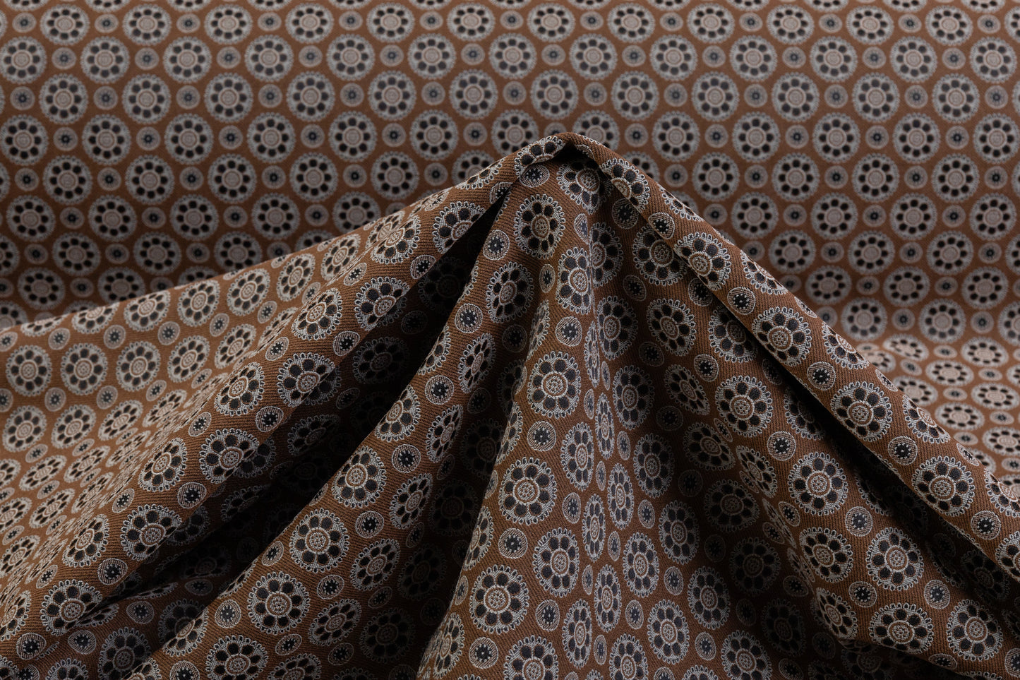 Geometric Stretch Brocade - Brown