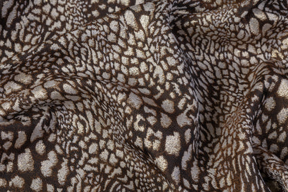 Snake Skin Design Metallic Brocade - Brown / Gold / Taupe